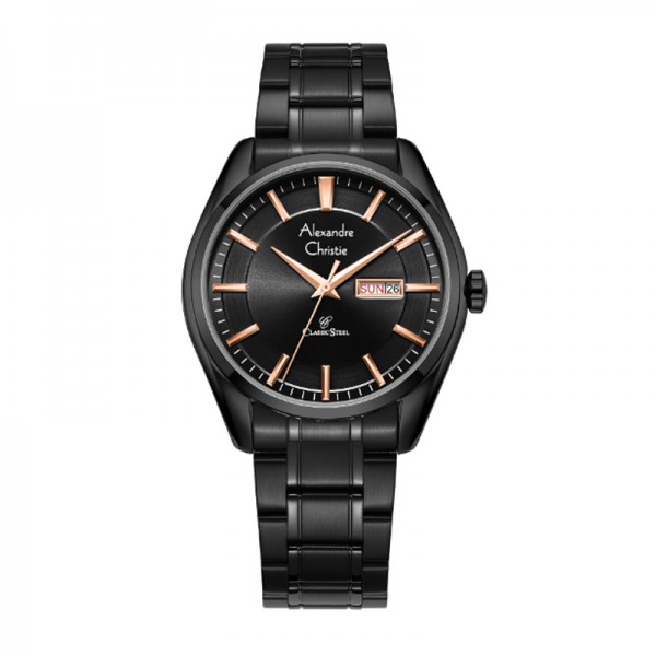 Alexandre Christie AC 8672 Black Rosegold Man MEBIPBARG